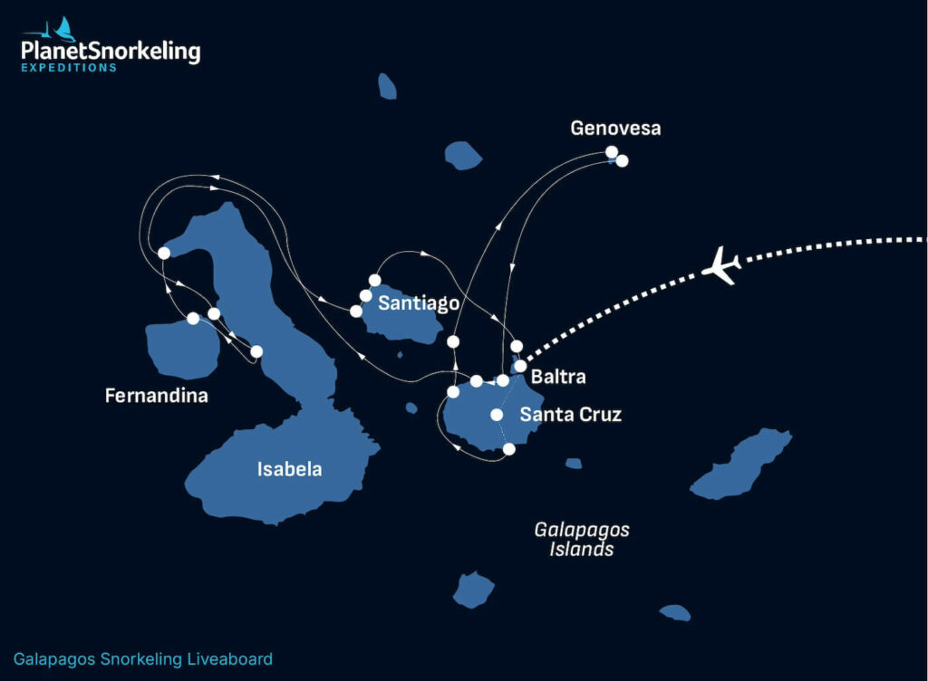 Galapagos Snorkeling Liveaboard Map