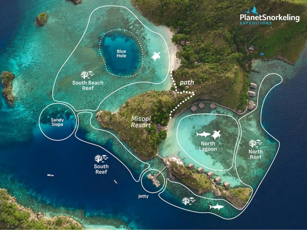 Misool Resort House Reef Snorkeling Map