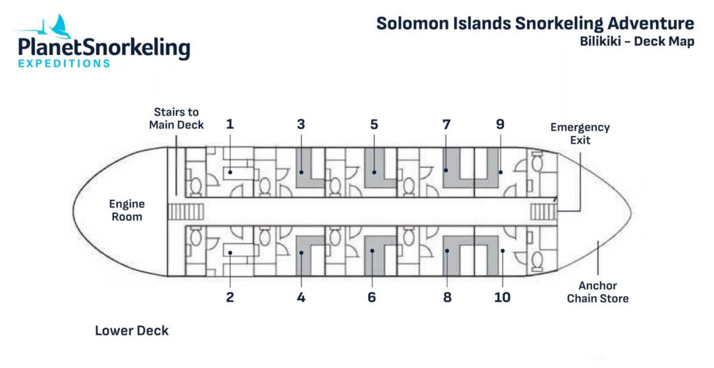 Bilikiki Liveaboard Deck Map Planet Snorkeling